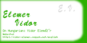 elemer vidor business card